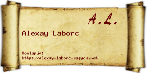 Alexay Laborc névjegykártya